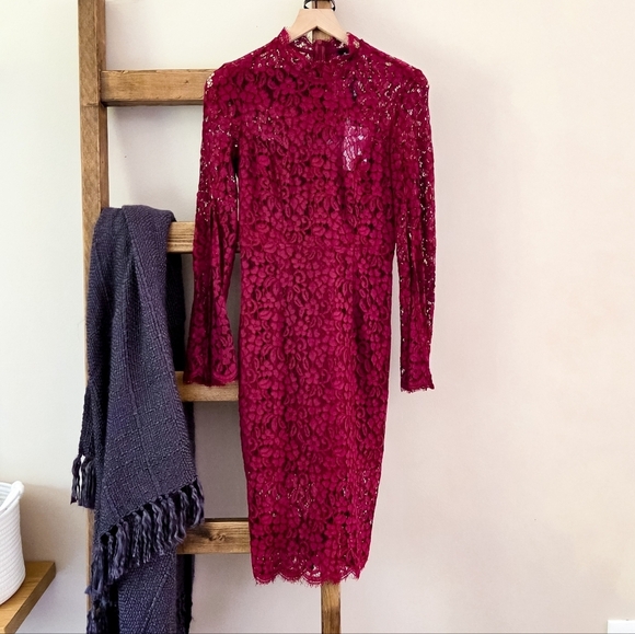 Bardot Sheer Floral Lace Cocktail Dress (Size 4) - Picture 3 of 3